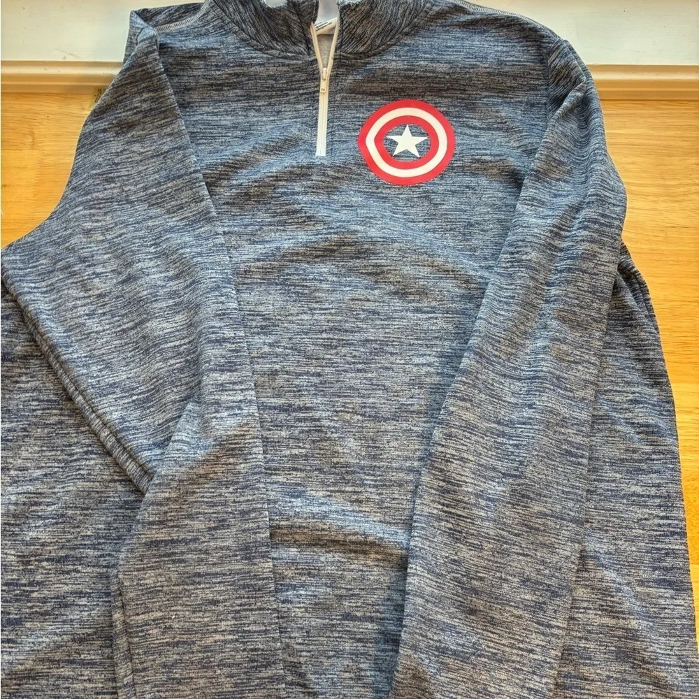 Marvel Captain America Quarter-Zip Pullover XL Blue